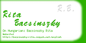 rita bacsinszky business card